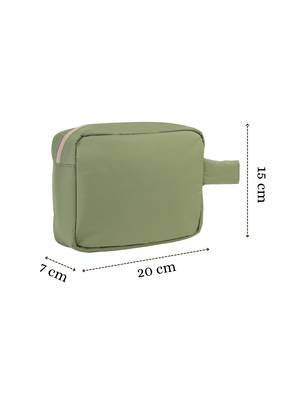   olive green polyester travel pouch 4