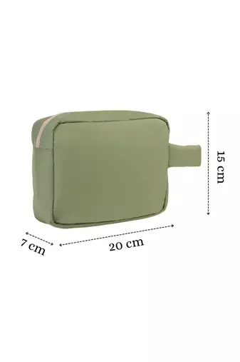   olive green polyester travel pouch