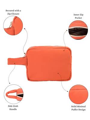   burnt orange polyester travel pouch 3