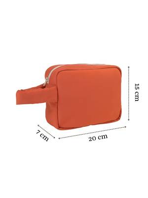   burnt orange polyester travel pouch 4