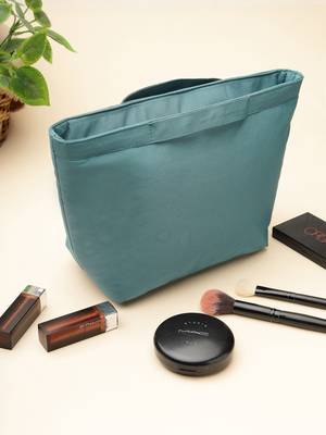   dusty teal blue polyester solid travel bag 1