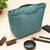   dusty teal blue polyester solid travel bag