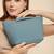   dusty teal blue polyester solid travel bag