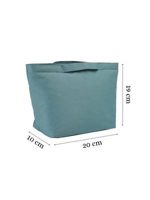   dusty teal blue polyester solid travel bag 4