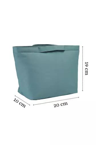   dusty teal blue polyester solid travel bag