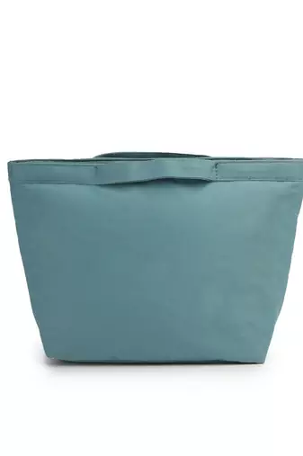   dusty teal blue polyester solid travel bag