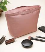   dusty rose pink polyester solid travel bag