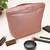   dusty rose pink polyester solid travel bag
