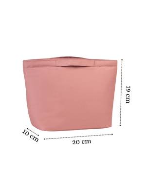   dusty rose pink polyester solid travel bag 4