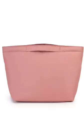   dusty rose pink polyester solid travel bag