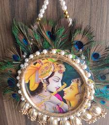 radha krishna peacock feather hanging for home decor