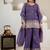 purple embroidery crunchy silk blend  full stitched sharara plazo