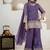 purple embroidery crunchy silk blend  full stitched sharara plazo