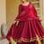 red embroidery roman silk blend  full stitched anarkali suit 