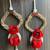 artificial flower and white bead hanging for home decor pack of 2