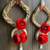 artificial flower and white bead hanging for home decor pack of 2