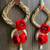 artificial flower and white bead hanging for home decor pack of 2