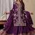 dark purple embroidery crunchy silk blend  full stitched sharara plazo