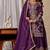 dark purple embroidery crunchy silk blend  full stitched sharara plazo