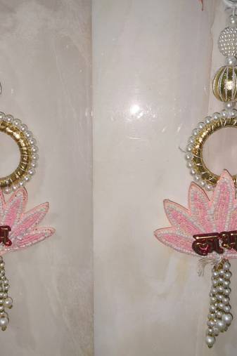 handmade shubh labh lotus toran for home decor pack of 2