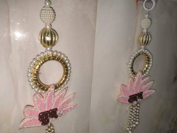 handmade shubh labh lotus toran for home decor pack of 2 2
