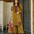mustard color embroidery and thread work cotton kurti salwar set