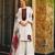 white color embroidery and thread work cotton kurti salwar set