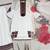 white color embroidery and thread work cotton kurti salwar set