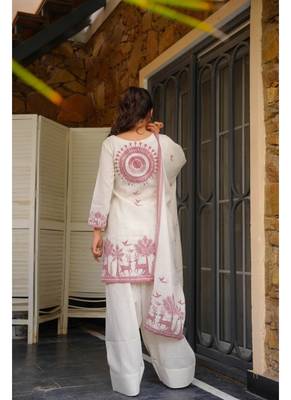 off white print cotton full stitched farshi salwar 2