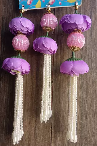 shubh labh cow design hanging with peony flowers pack of 2