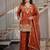 rust embroidery satin silk blend   full stitched sharara plazo