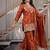 rust embroidery satin silk blend   full stitched sharara plazo