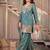 green embroidery satin silk    full stitched sharara plazo