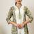 Yellow floral hand block printed cotton kurta pant set of 2