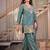 green embroidery satin silk    full stitched sharara plazo