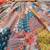 Vibrant multicolor printed French crepe silk fabric designer navratri lehenga