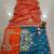 Vibrant multicolor printed French crepe silk fabric designer navratri lehenga