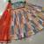 Vibrant multicolor printed French crepe silk fabric designer navratri lehenga