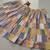 Vibrant multicolor printed French crepe silk fabric designer navratri lehenga