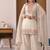off white embroidery satin silk    full stitched sharara plazo