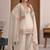 off white embroidery satin silk    full stitched sharara plazo