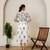 Lavender floral hand block printed cotton dress