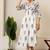 Lavender floral hand block printed cotton dress