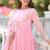 baby pink embroidery silk blend  full stitched anarkali suit 