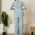 Blue hand block printed cotton co-ord set