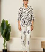 Lavender hand block printed cotton co-ord set