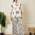 Lavender floral hand block printed cotton co-ord set