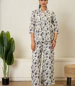 Lavender hand block printed cotton co-ord set