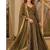 gold jacquard floral full stitched anarkali suit 