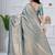 royal sky blue colour all over woven zari tissue silk blend party wear saree with blouse